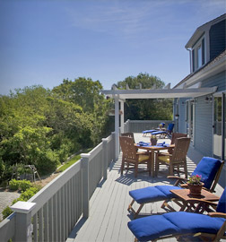 Enjoy the 75 foot sun deck at the High Pointe Inn Bed and Breakfast on Cape Cod